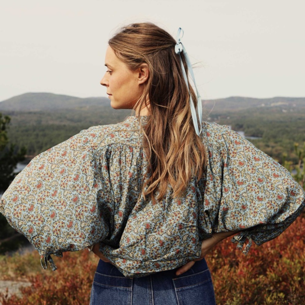 Doen O’keeffe Blouse in Blue Tisbury Paisley